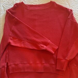 American Eagle Outfitters Red Waffle Knit Sweater